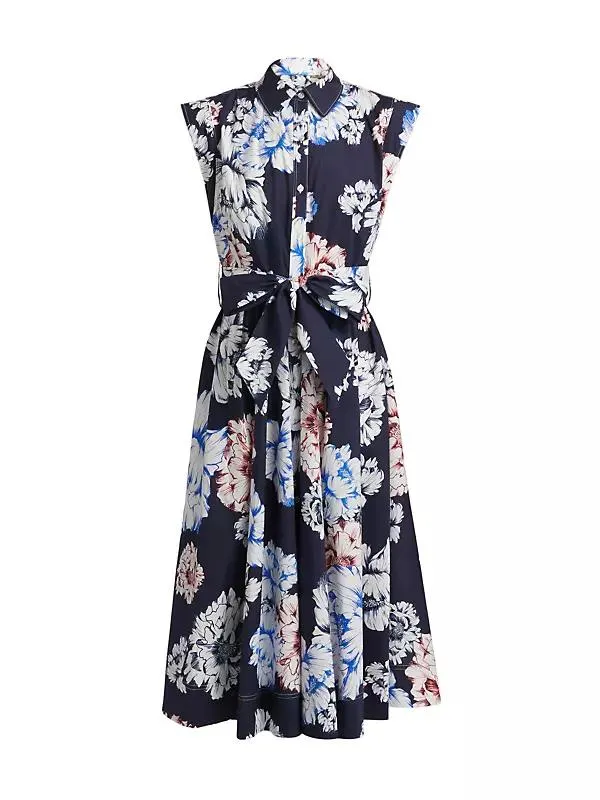 Jules Printed Poplin Midi-Dress