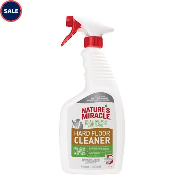 Nature's Miracle Dual-Action Hard Floor Cleaner, Stain & Odor Remover for Pet Stains & Odors, 24 oz.