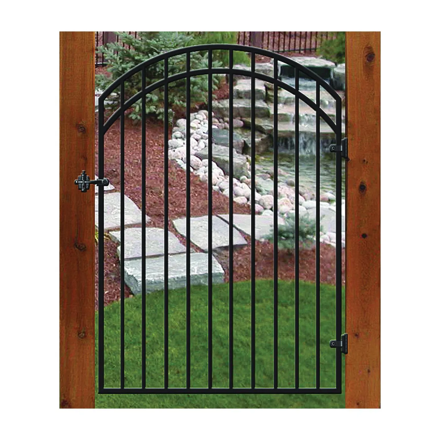 GGI0440-RG02-AG03 Ornamental Gate, 33 in W, 68 in H, Iron