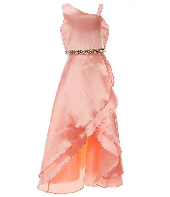 Big Girls 7-16 One-Shoulder Satin Ballgown