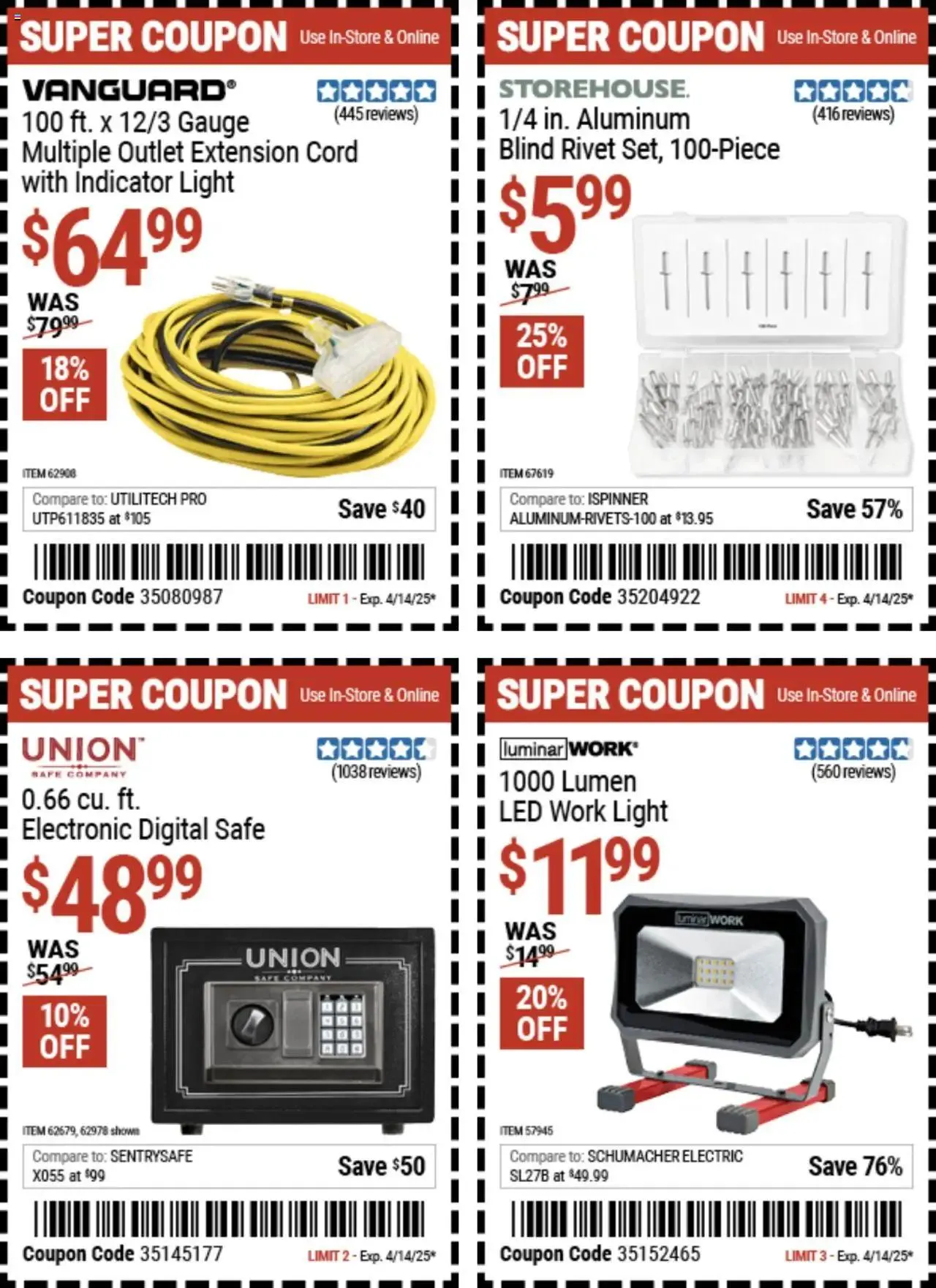 Weekly ad Harbor Freight Spring Coupons from March 24 to April 14 2025 - Page 14