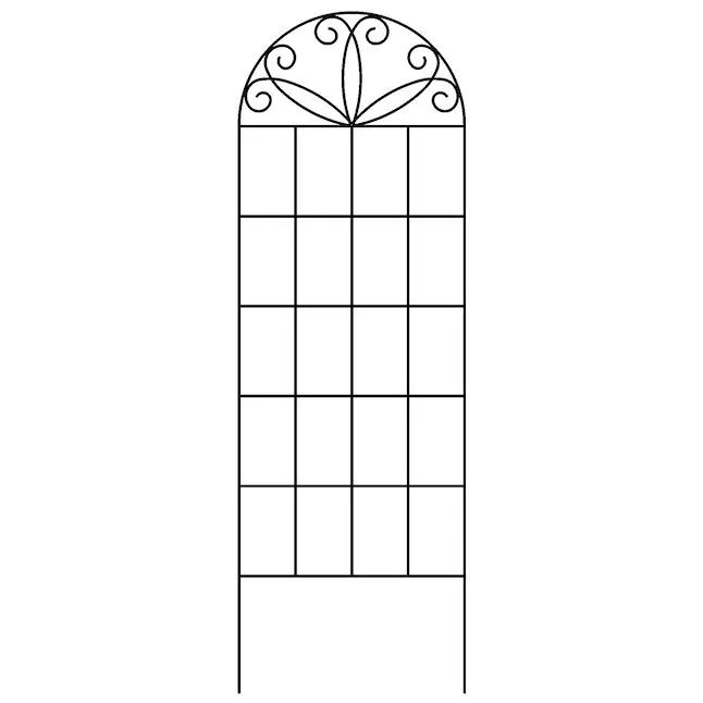 Style Selections 20-in W x 60-in H Black Steel Scroll Garden Trellis