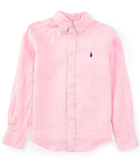Big Boys Long Sleeve Linen Shirt