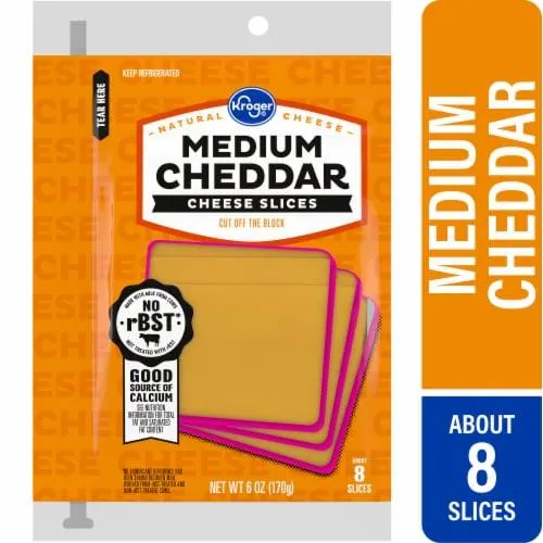 Kroger® Medium Cheddar Sliced Cheese