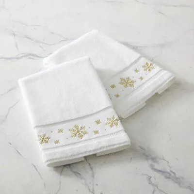 Frontgate Resort Collection™ Shimmering Snowflake Hand Towels, Set of Two