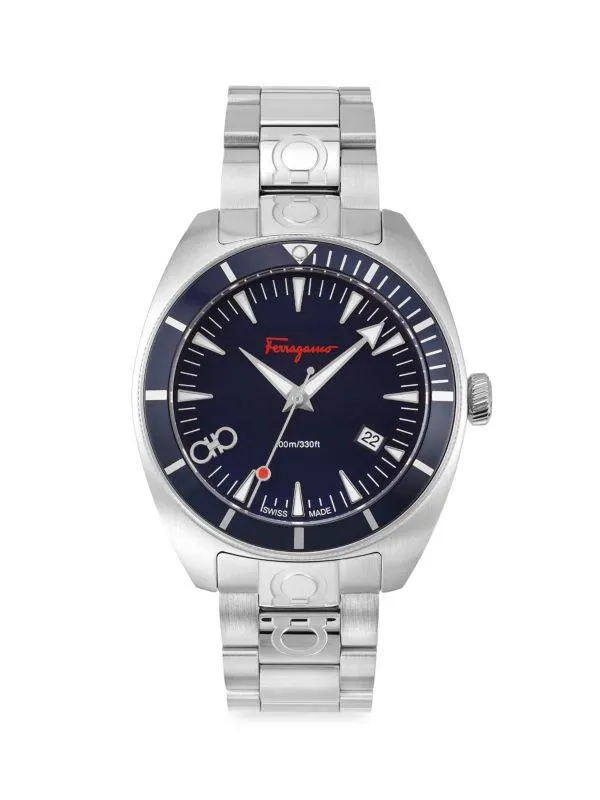 Ferragamo Experience 41MM Stainless Steel Bracelet & Logo Strap Watch Set