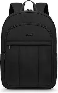 LOVEVOOK Laptop Backpack for Women, Puffer Travel Bag Fits 15.6 Inch Laptop, Lightweight Work Daypack for Teacher Nurse, Water-resistant College Bookbag, Black