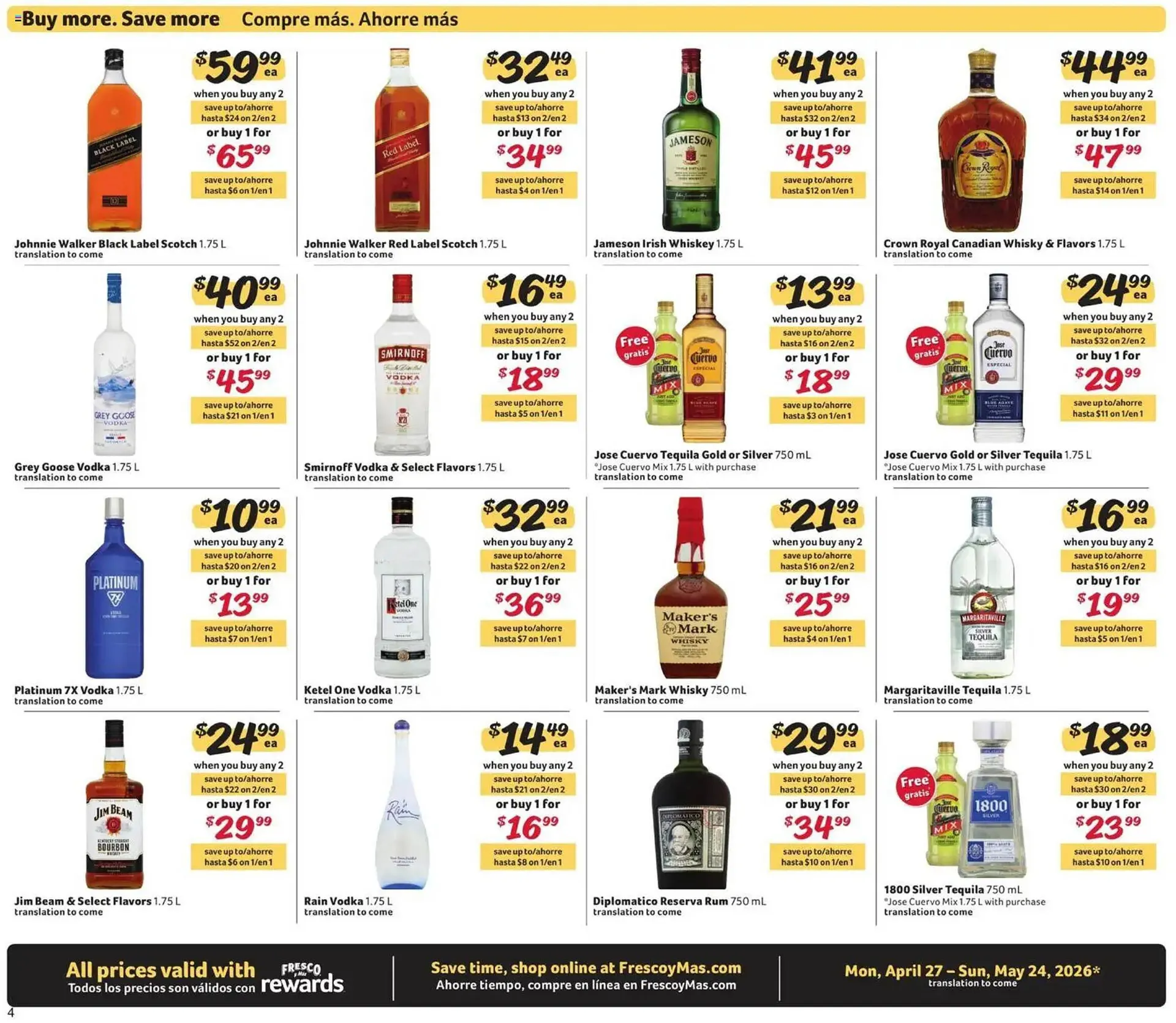 Weekly promotion Fresco y Más weekly ad spanning from April 27 to May 25 2026 - Page 4 for Catalogue 365