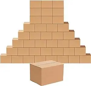 Edenseelake 40 Pack 8x6x6 inches Shipping Boxes Corrugated Cardboard Boxes for Packing, Moving, Mailing, Brown