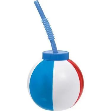 Beach Ball Cup with Straw