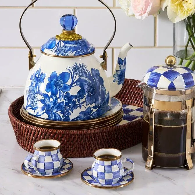 Check Enamelware Espresso Cup & Saucer Set