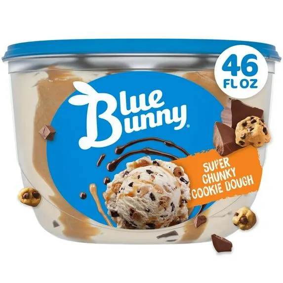 Blue Bunny Super Chunky Cookie Dough Premium Frozen Dessert, 46 fl oz