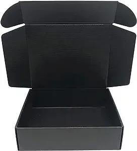 Black Cardboard Shipping Box 10 x 8 x 2.7 Inch Corrugated Packaging Storage Boxes 10 Pack (Inside Size: 9.35 x 7.8 x 2.6)