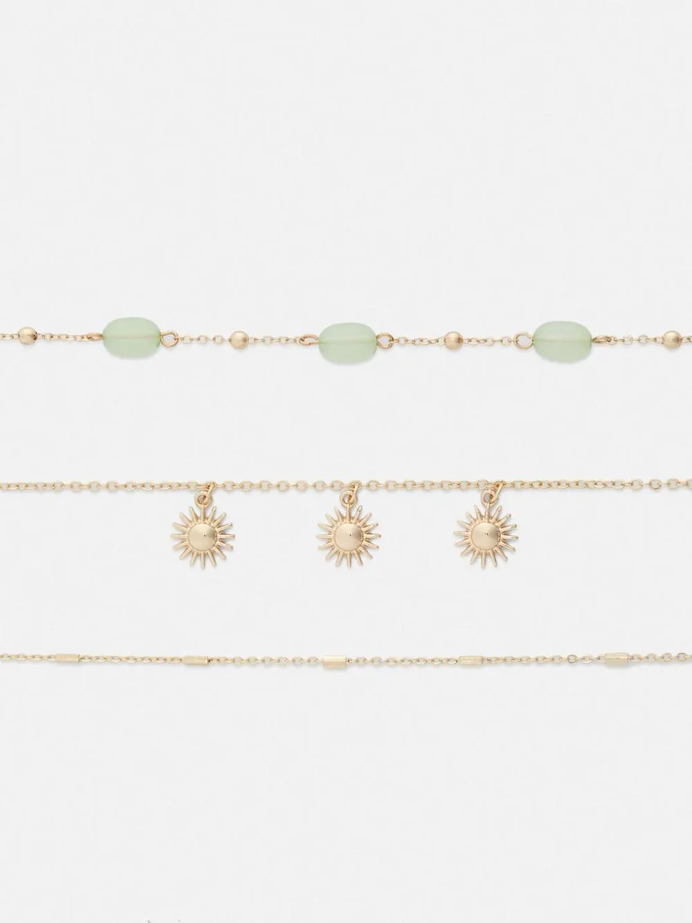 3-Pack Gem Embellished Anklets