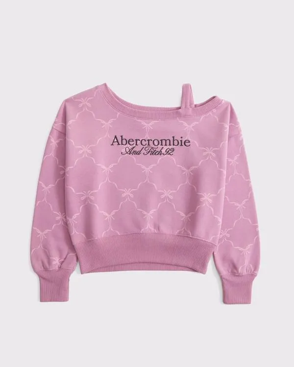 graphic logo off-the-shoulder sweatshirt