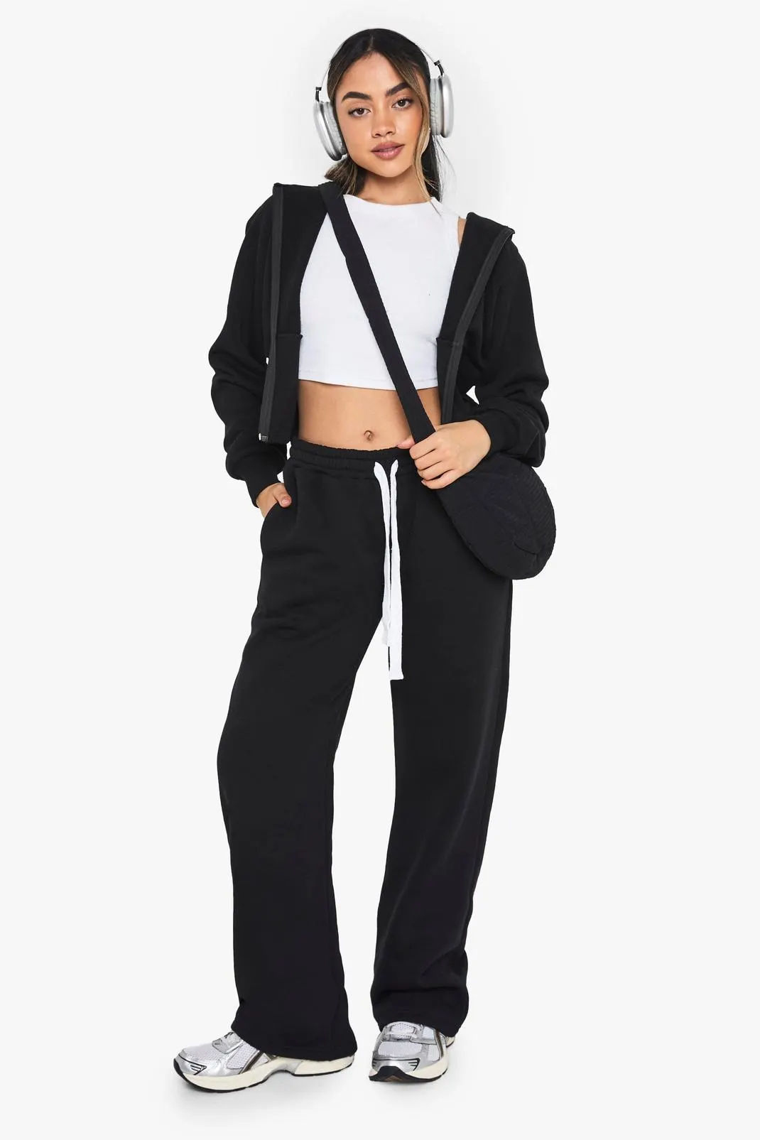Cinched Waist Hoodie Straight Leg Tracksuit