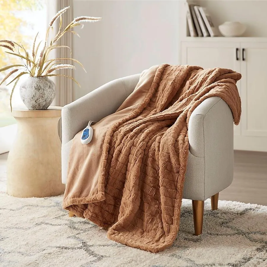 Beautyrest Brown Texture 50-in x 70-in Polyester Throw