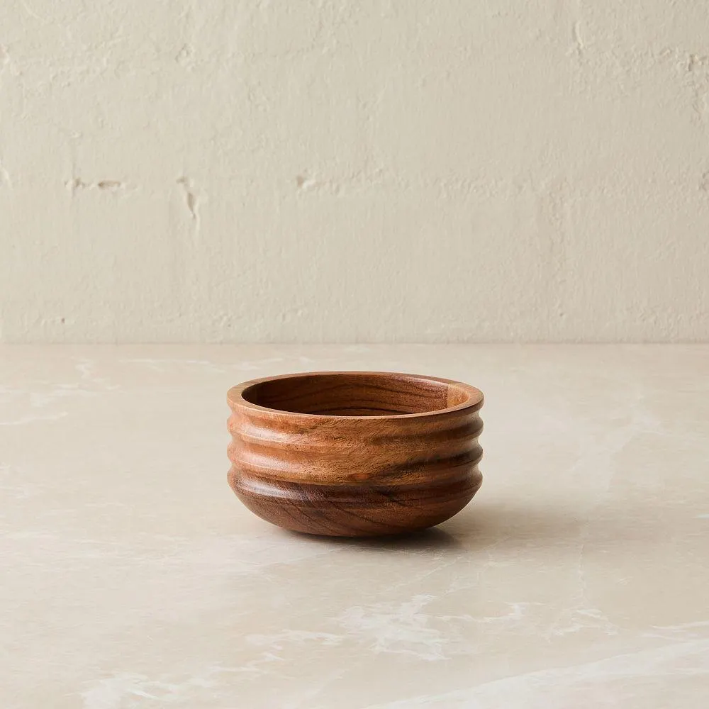 Groove Wood Dip Bowl