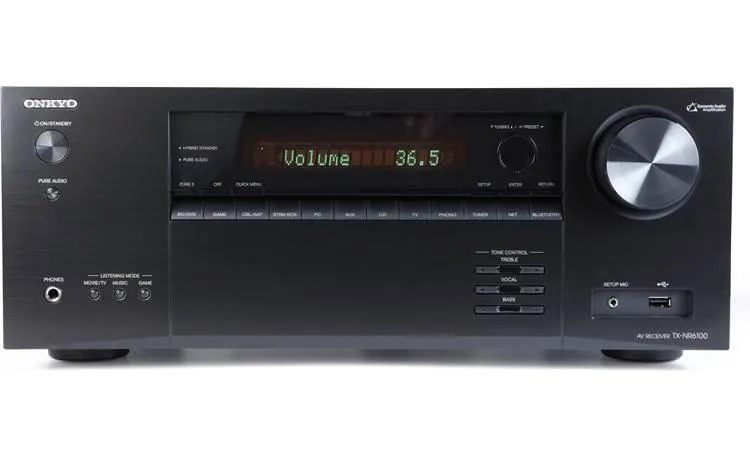 Onkyo TX-NR6100 7.2-channel home theater receiver with Dolby Atmos®, Wi-Fi®, Bluetooth®, Apple AirPlay® 2, and Amazon Alexa compatibility