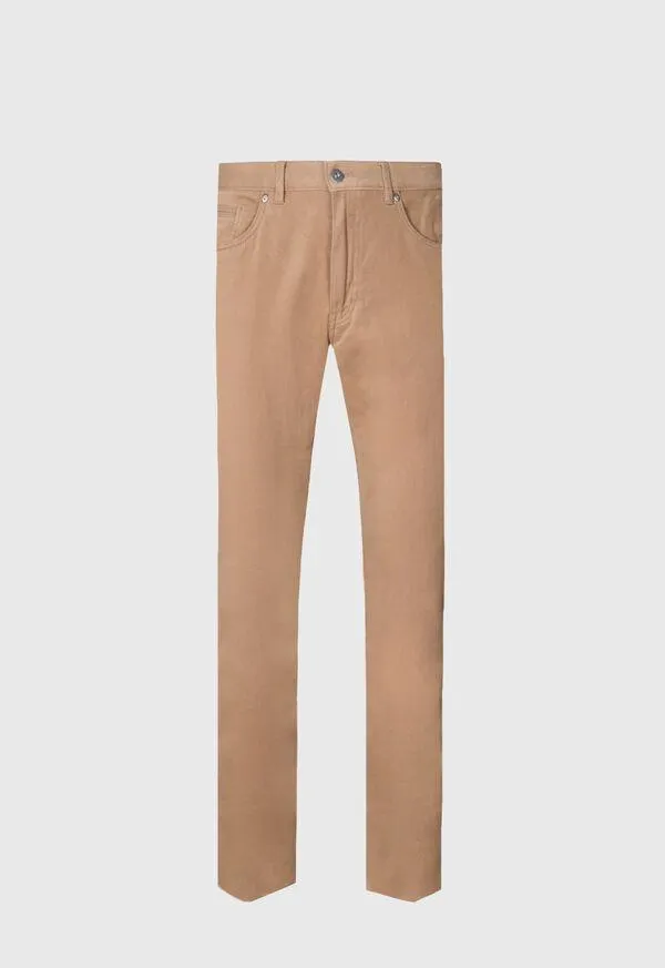 Brushed Cotton Twill Five Pocket Pant