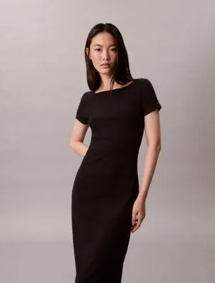 Cotton Contour Rib Short Sleeve Dress