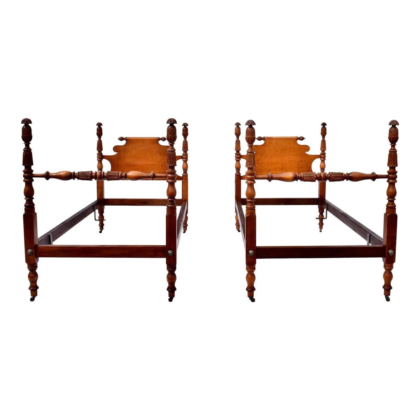 Antique American Federal Twin Beds, Circa 1910s