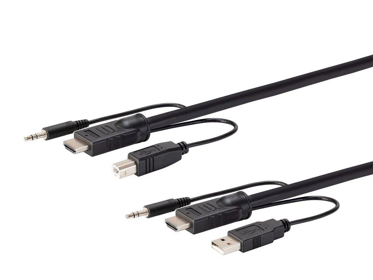 Monoprice Switch Series HDMI USB 3.5mm Audio Combo Cable for KVM Switches 1.5ft
