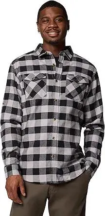 Columbia Mens Bearmouth Springs Roll Up Long Sleeve Flannel Shirt
