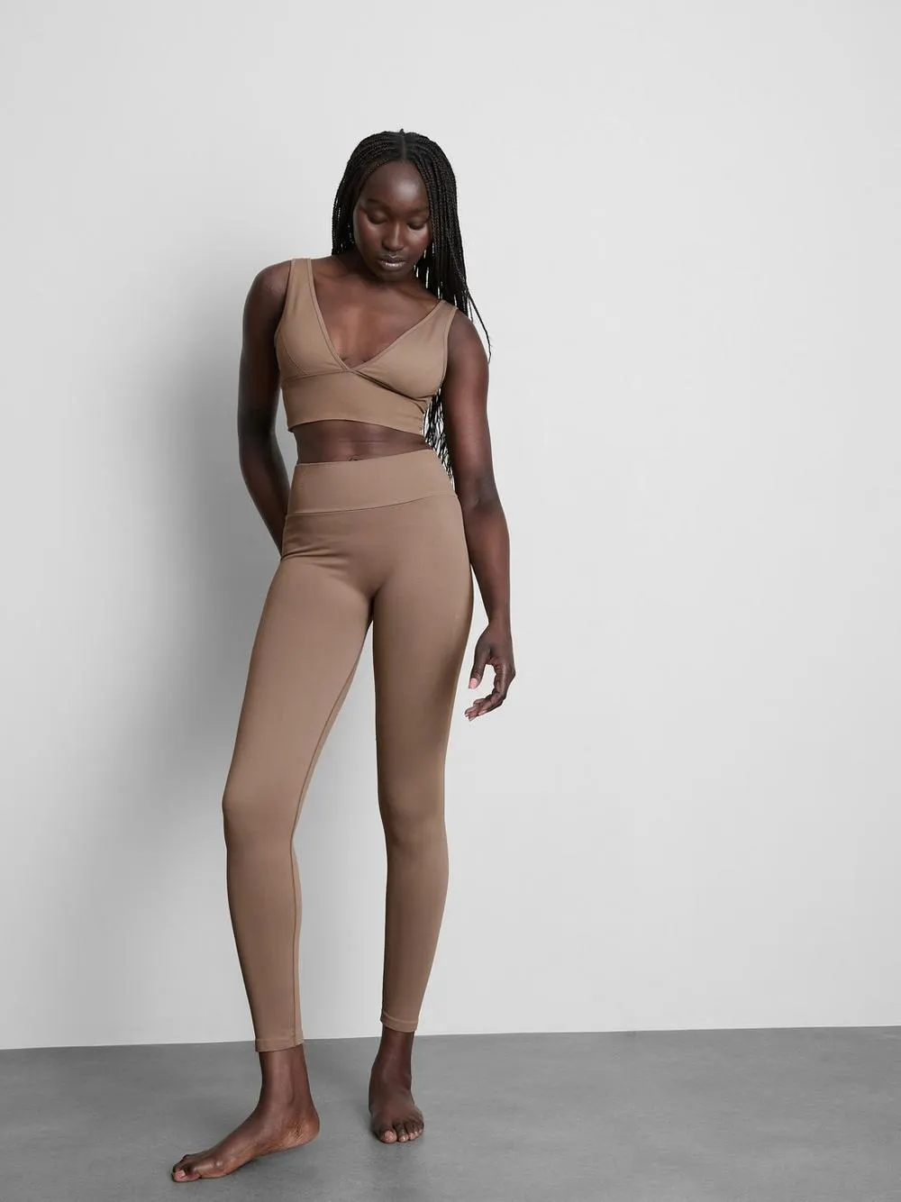 Rita Ora V-Neck Seamless Crop Top