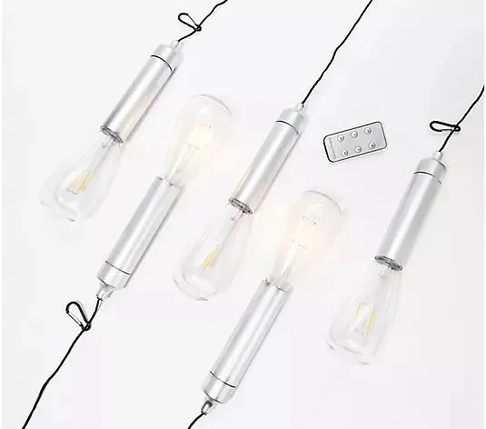 BrightEase Set of 5 Battery Powered Indoor/Outdoor Hang Lights