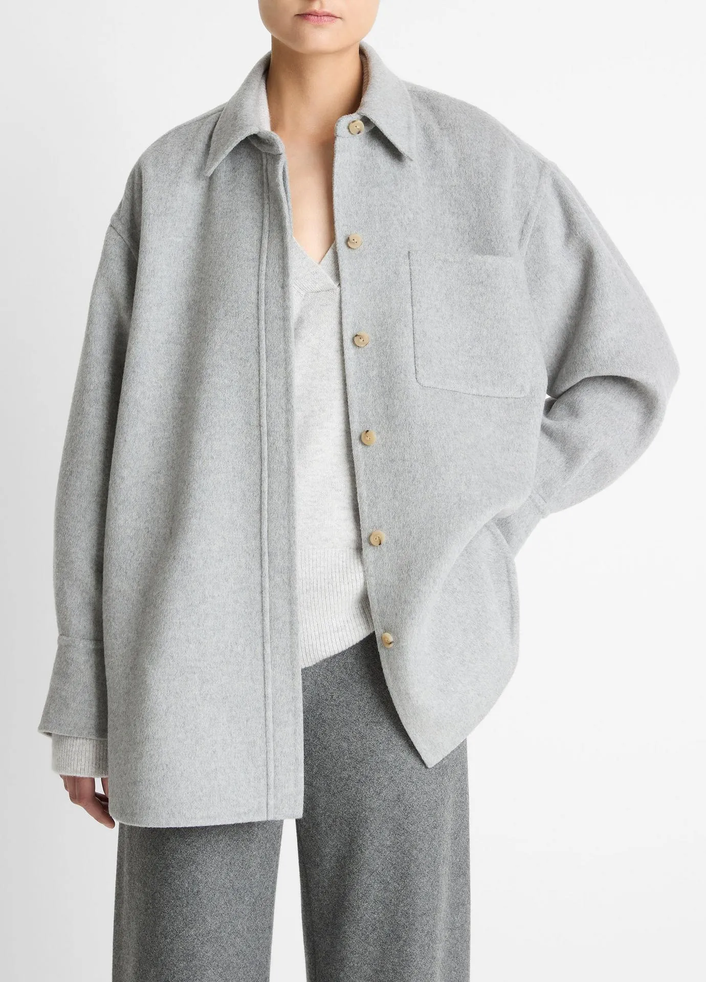 Double-Face Wool & Cashmere-Blend Shirt Jacket
