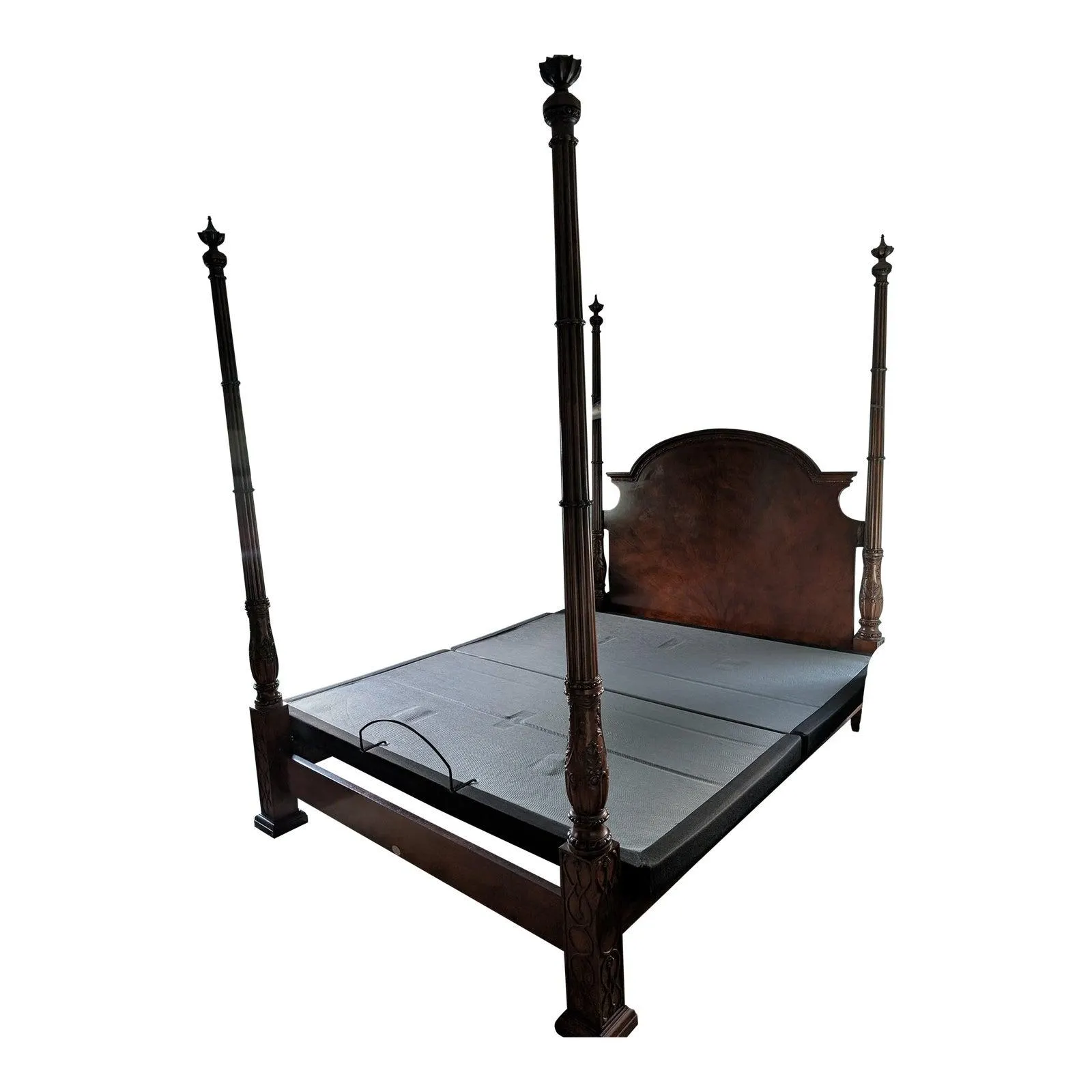 1990s Baker Furniture Charleston Mahogany 4 Post Bedframe / King