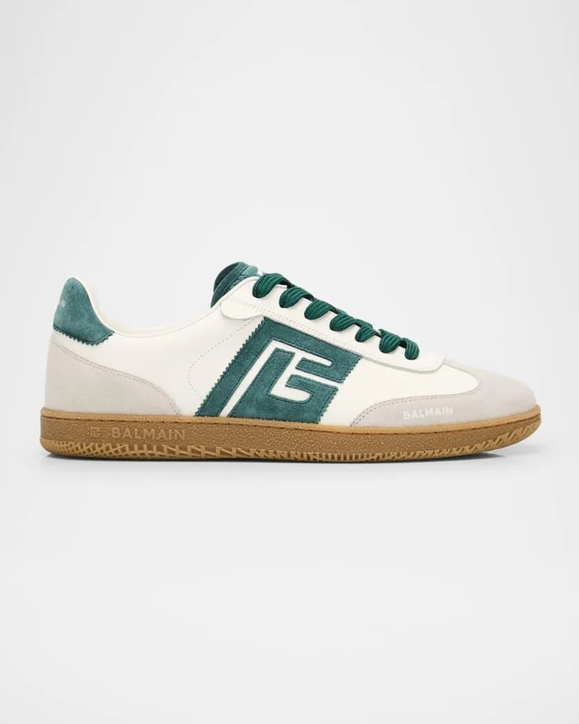 Men's Leather and Suede Swan Sneakers