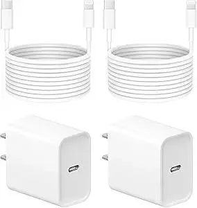 10 Ft iPhone Fast Charger, 2-Pack 20W Super Fast Charger with Long Fast Charging Cable for iPhone 14/13/12/11 Pro Max,14 Plus,Mini,Pro/XS/SE/XR/iPad