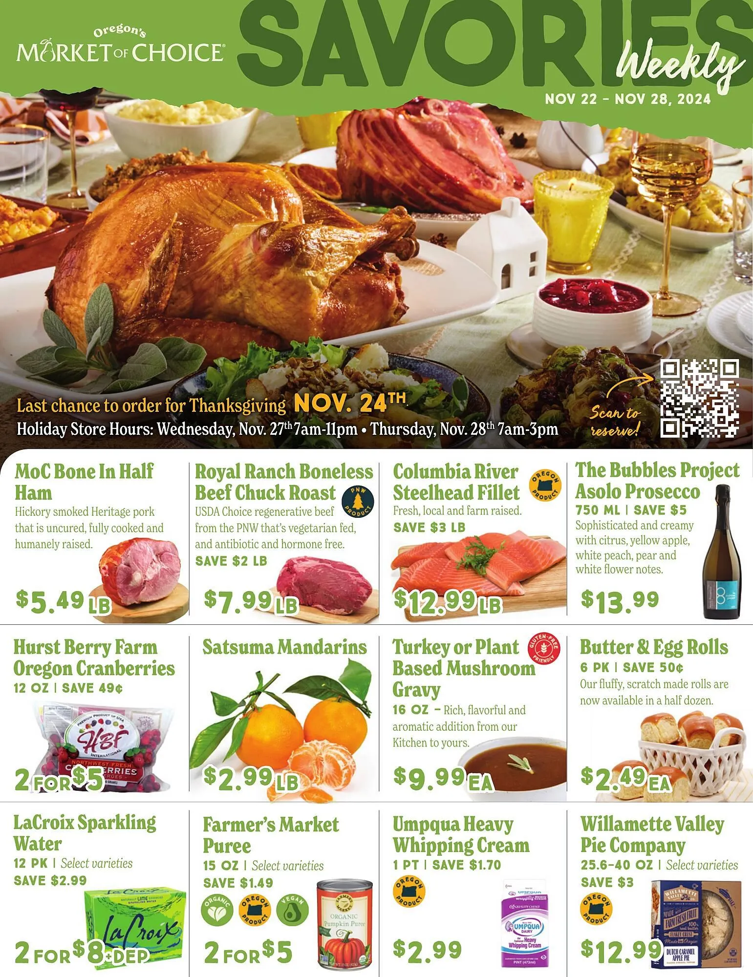 Weekly ad Market of Choice ad from November 22 to November 28 2024 - Page 1