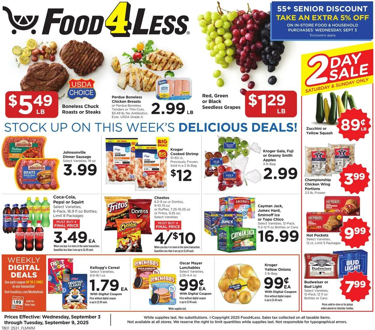 Weekly ad Food 4 Less from September 3 to September 9 2025 - Page 1