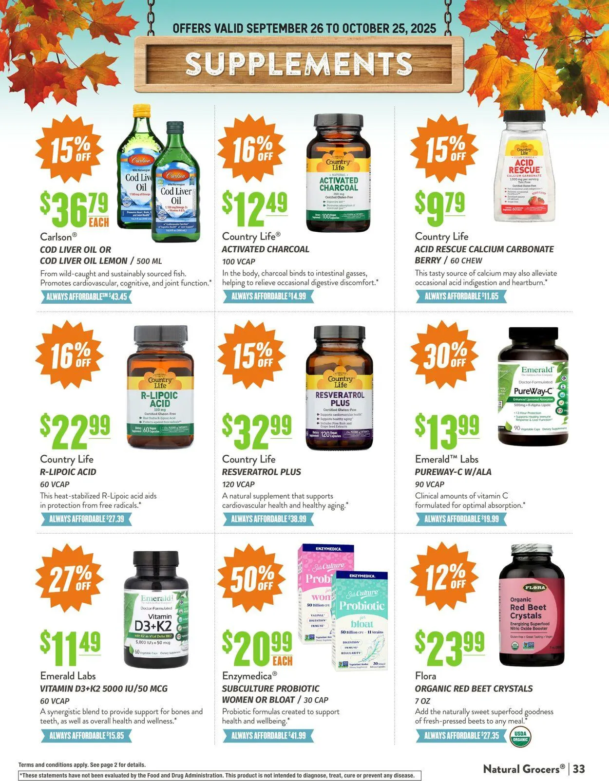Weekly ad Natural Grocers from September 24 to October 17 2025 - Page 33