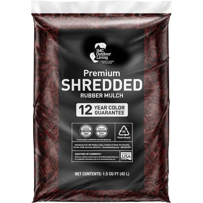 GroundSmart 1.5 Cubic feet Red Rubber Shredded Bulk rubber mulch (IPEMA Certified for Playgrounds) Recycled Bulk Mulch