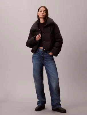 Crinkle Nylon Puffer Jacket