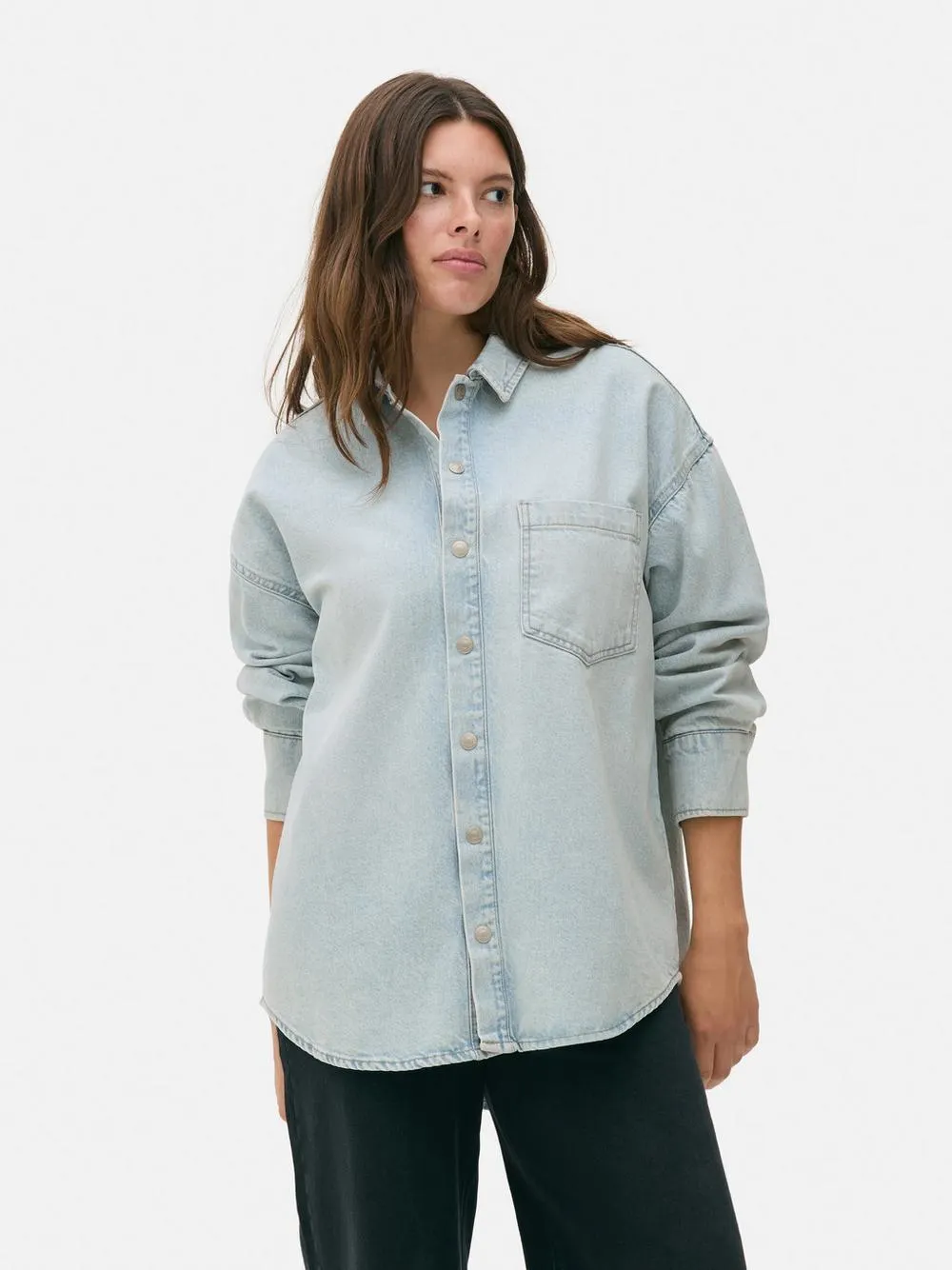 Relaxed Denim Button-Up Shirt