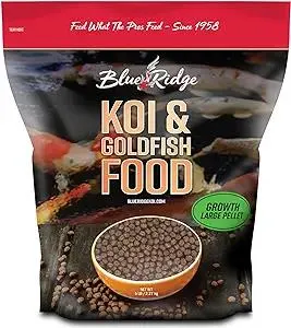 Blue Ridge Koi Fish Food 5lb - Koi Food Large 3/16" Growth Formula, Goldfish Food, Premium Fish Food for Ponds, Ponds Fish Food, Floating Pond Pellets