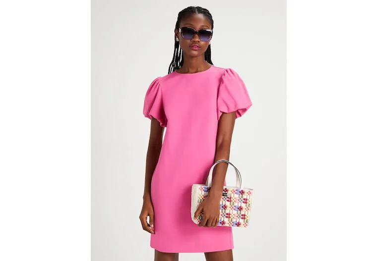 Ponte Puff-sleeve Dress