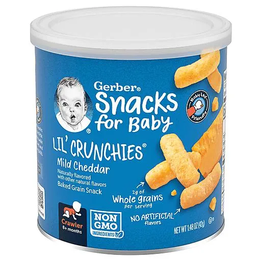 Gerber Mild Cheddar Lil' Crunchies Baby Food 1.48 package