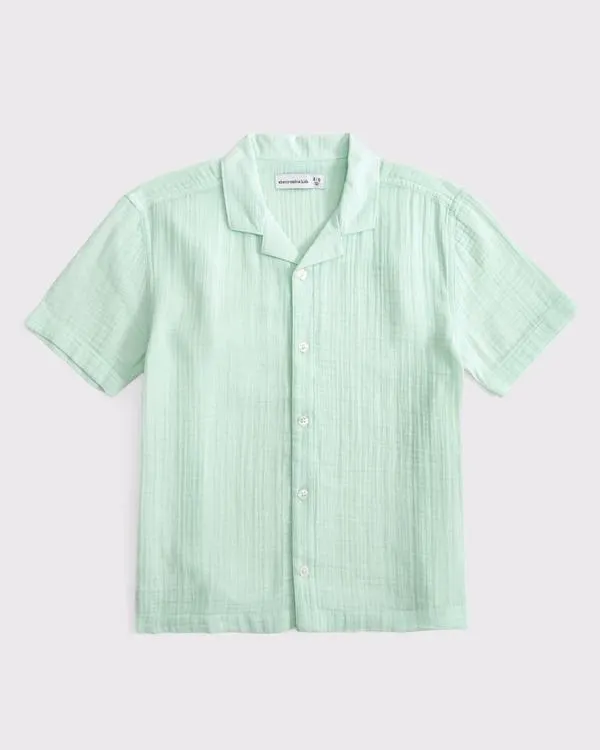 resort short-sleeve gauzy shirt