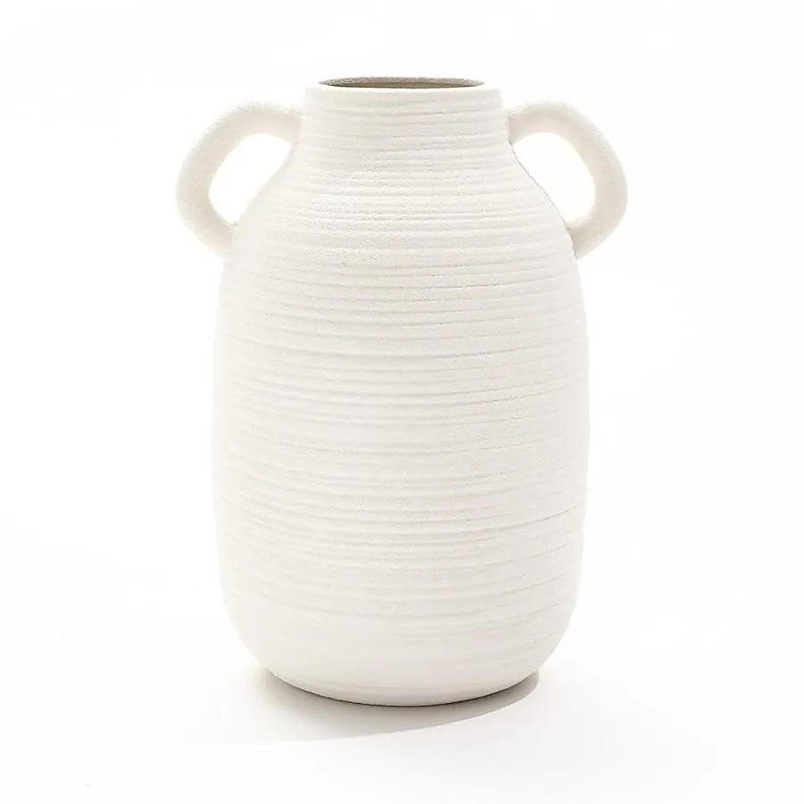 LuxenHome White Ceramic Modern Vase
