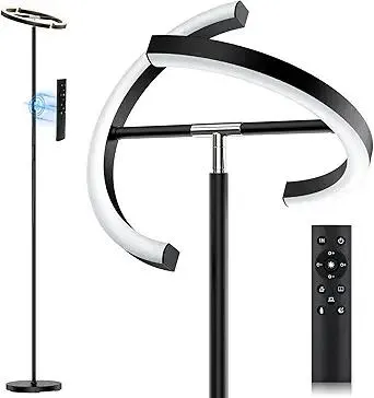 Floor Lamps for Living Room,SIBRILLE Modern Stepless Dimmable Standing Lamp 3000-6000K,22W LED Rotatable Reading Standing Light,Touch&Remote Control Uplighter Floor Lamp for Living Room Bedroom Office