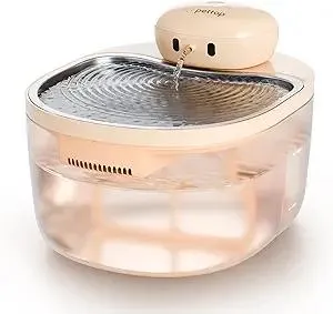 PetTop® Pumpless Cat Water Fountain - 102oz/ 3L - Stainless Steel Tray – 3600mAh Battery Operated with Motion Sensor - The Easiest to Clean