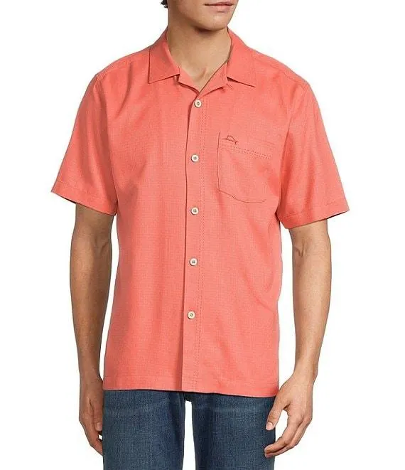 IslandZone Coastal Breeze Tonal Check Short Sleeve Woven Shirt