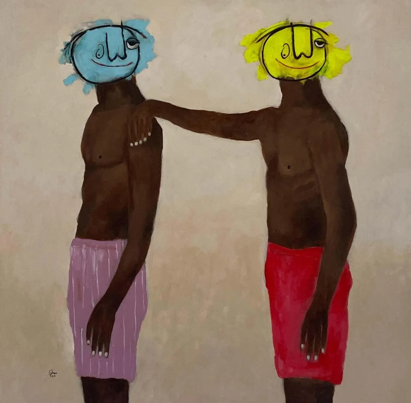 Wisdom Uche Right Hand Man -21st Century, Contemporary, Figurative, Neo-Expressionism, Love 2025