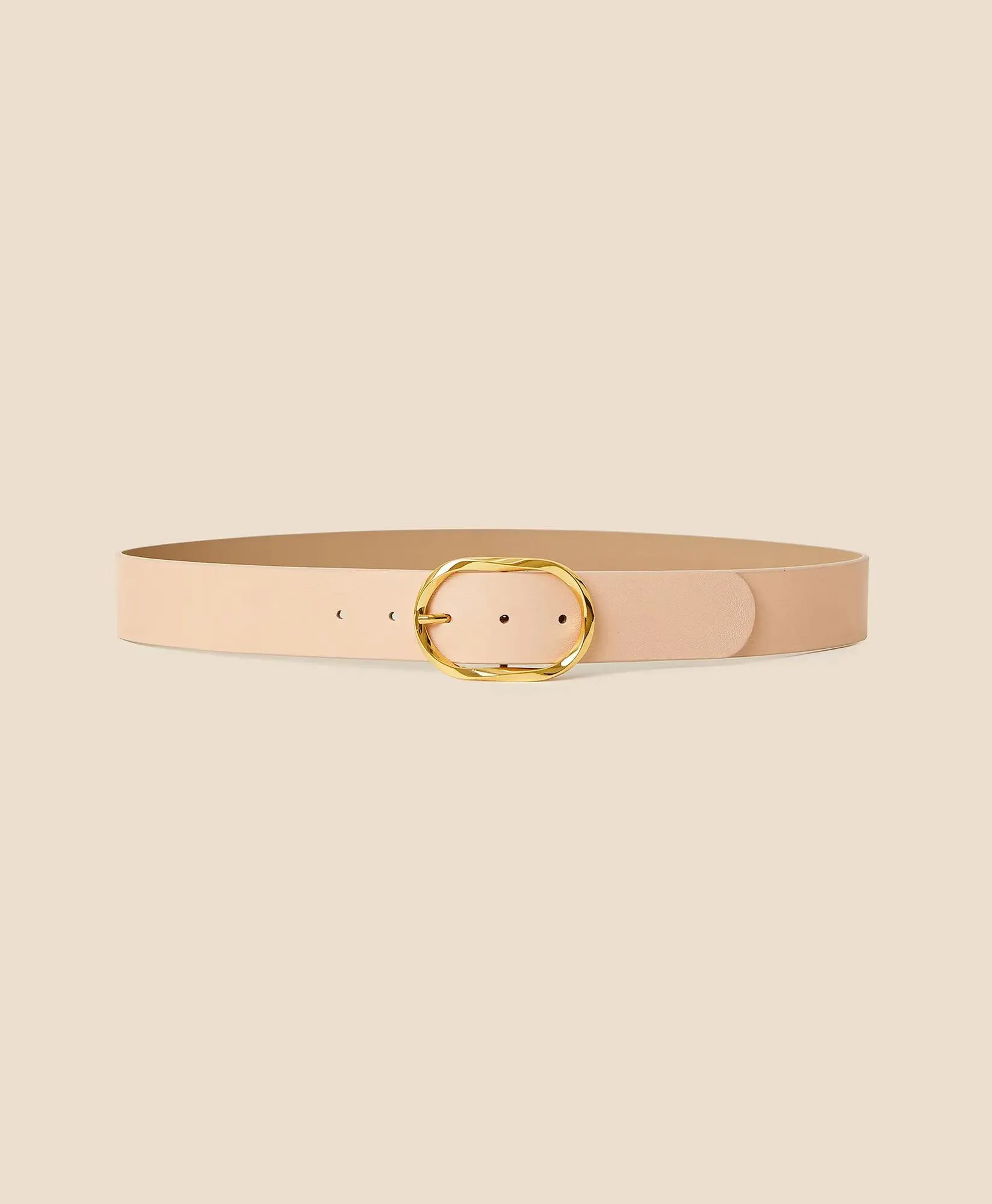 B-Low the Belt Gold-Tone & Leather Twisted Buckle Belt